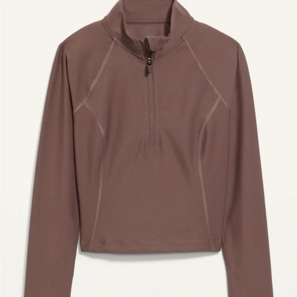 NWT Old Navy Womens 3X Powersoft Quarter zip Cropped Workout Top Mockneck New - Picture 3 of 8